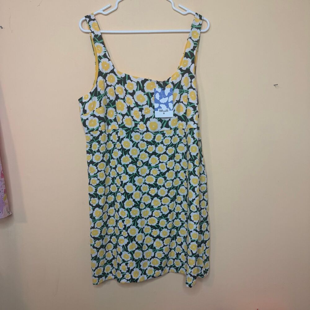 NWT size 16 Diane von Furstenberg for Target 90's Shift Yellow Poppy Mini Dress